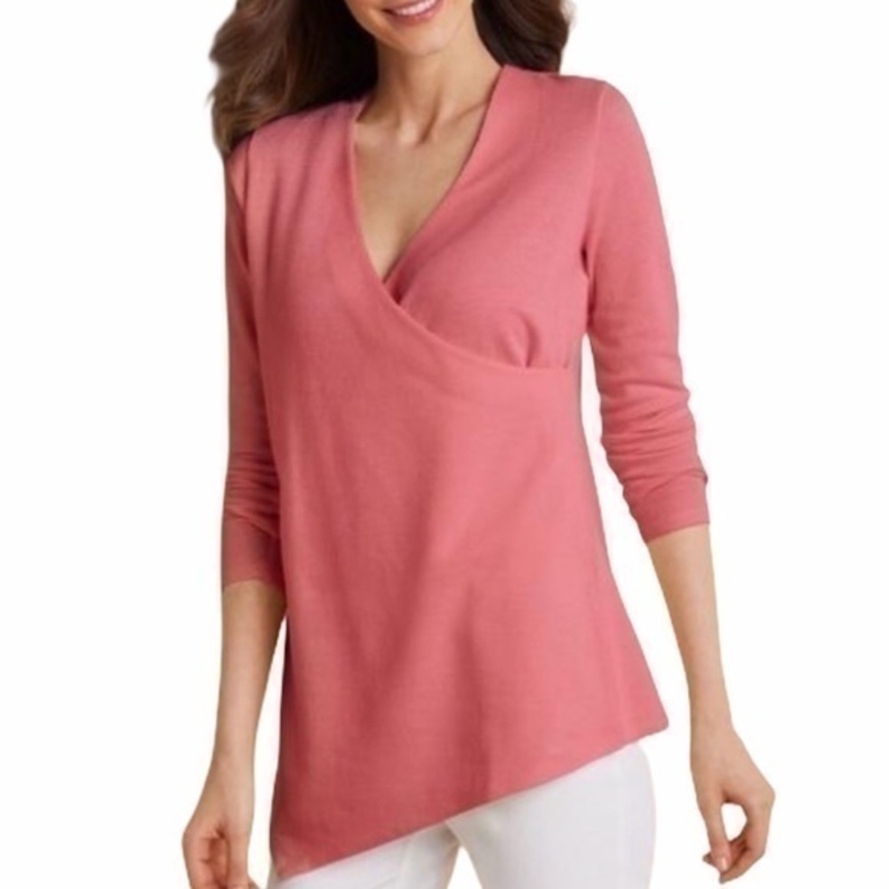 SOFT SURROUNDINGS pink say anything wrap top
